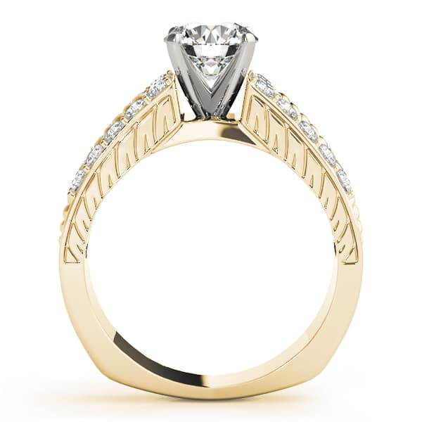 Antique Engagement Ring, style 50411, Side view in yellow gold