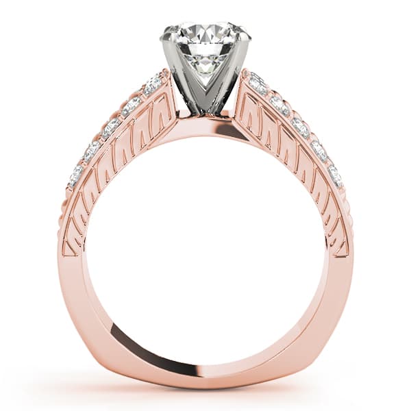 Antique Engagement Ring, style 50411, Side view in rose gold