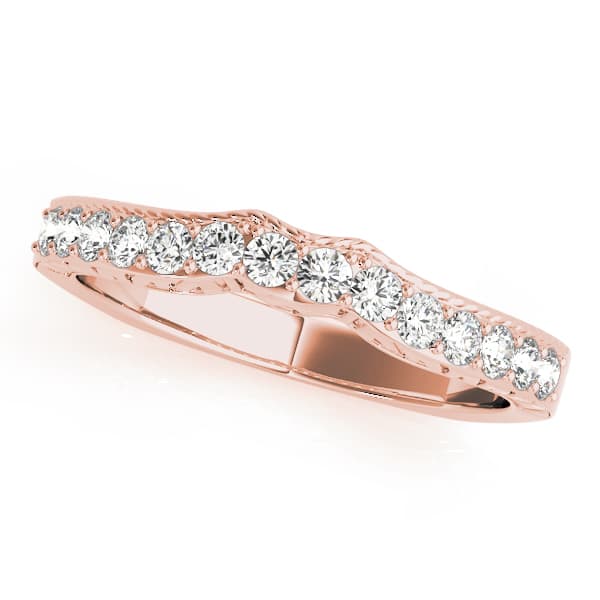 Curved Wedding Band (0.28 ct. tw.), Front view in rose gold