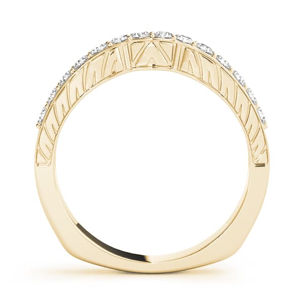 Curved Wedding Band (0.28 ct. tw.), Side view in yellow gold
