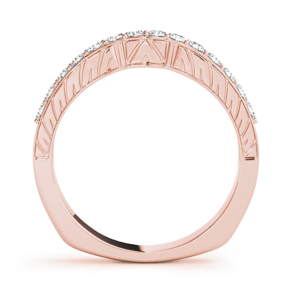 Curved Wedding Band (0.28 ct. tw.), Side view in rose gold
