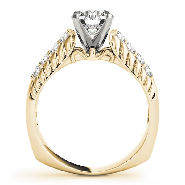 Pavé Engagement Ring, style 50412, Side view in yellow gold