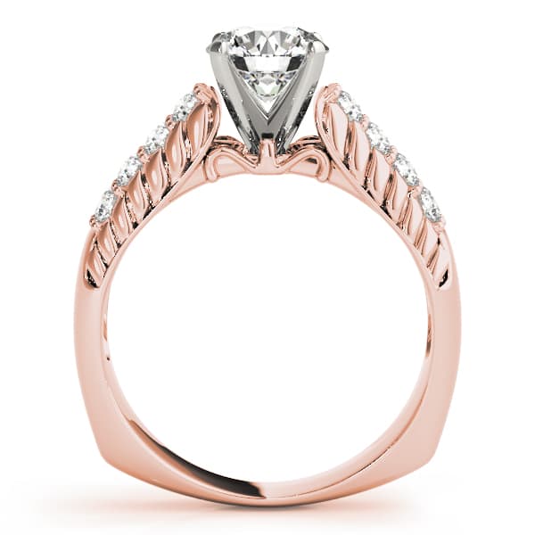Pavé Engagement Ring, style 50412, Side view in rose gold