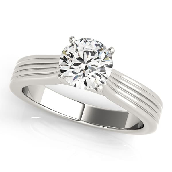 Solitaire Cathedral Engagement Ring — style 50413 in 10k White Gold