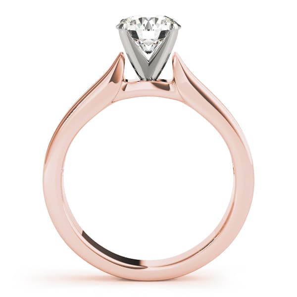 Solitaire Cathedral Engagement Ring, style 50413, Side view in rose gold