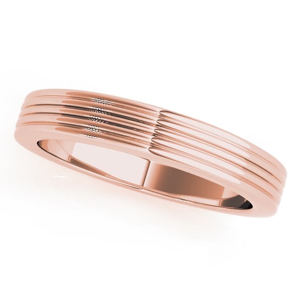 Gold Wedding Band, Front view in rose gold