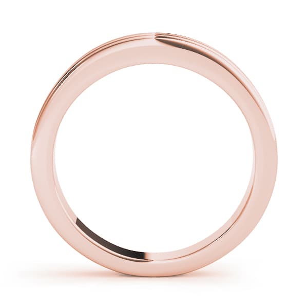 Gold Wedding Band, Side view in rose gold