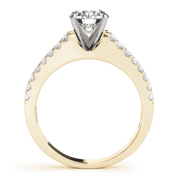 Split Shank Engagement Ring, style 50417, Side view in yellow gold