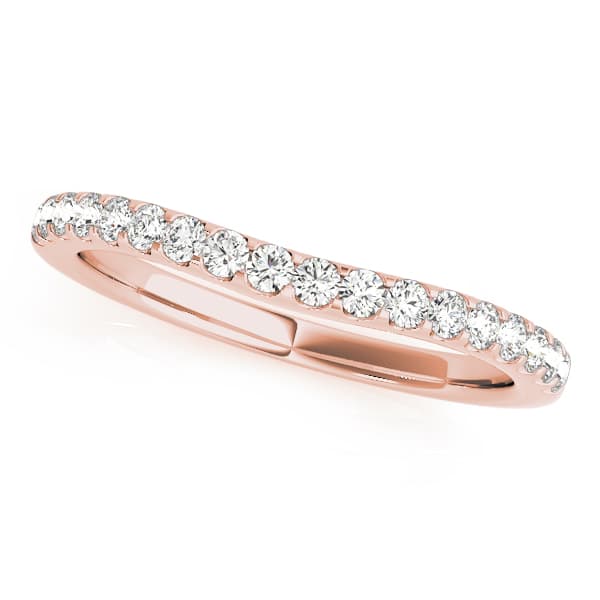U-Prong Curved Wedding Band (0.27 ct. tw.), Front view in rose gold