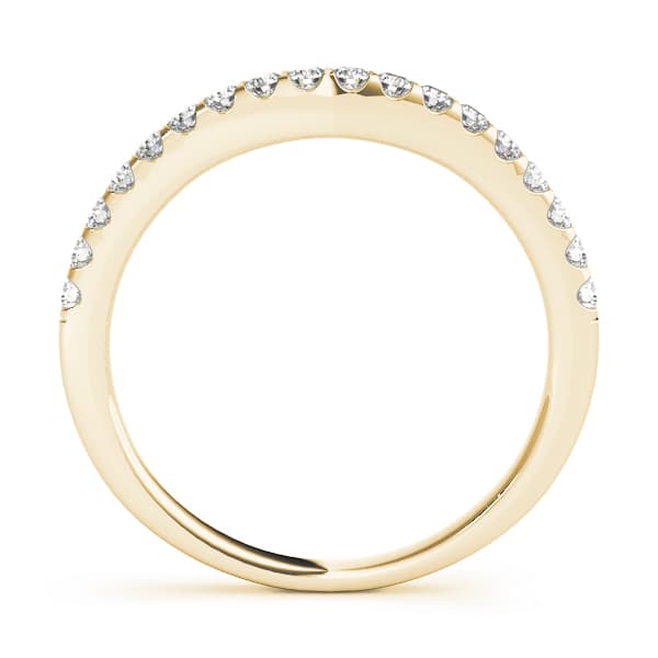 U-Prong Curved Wedding Band (0.27 ct. tw.), Side view in yellow gold