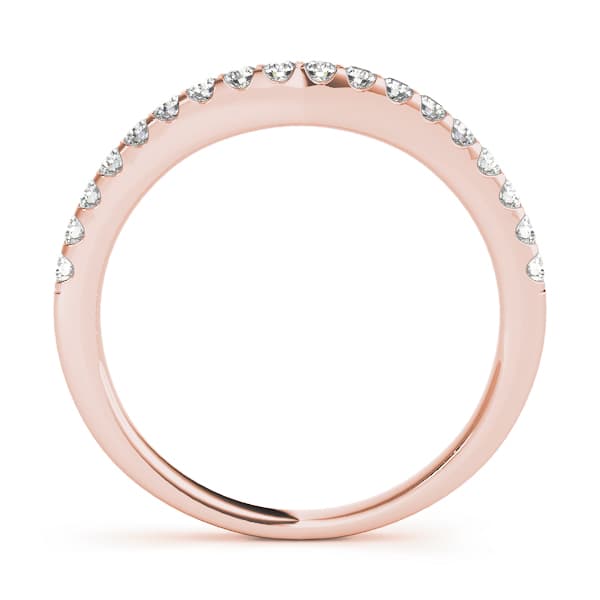 U-Prong Curved Wedding Band (0.27 ct. tw.), Side view in rose gold