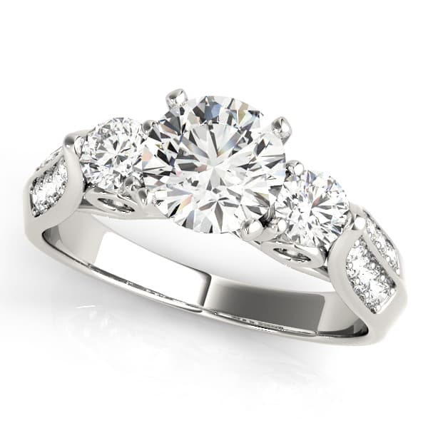 ENGAGEMENT RINGS 3 STONE ROUND — style 50418 in 10k White Gold