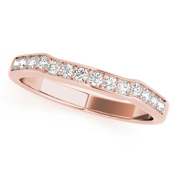 Curved Wedding Band (1/8 ct. tw.), Front view in rose gold