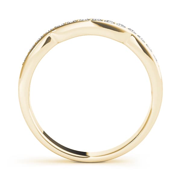 Curved Wedding Band (1/8 ct. tw.), Side view in yellow gold