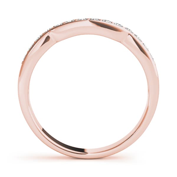 Curved Wedding Band (1/8 ct. tw.), Side view in rose gold