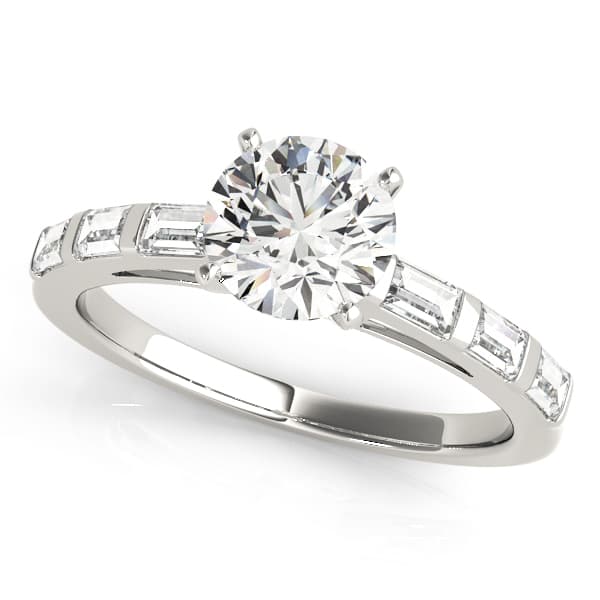 Fancy Shape Baguette Stackable Engagement Ring — style 50419 in 10k White Gold