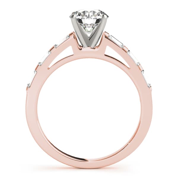Fancy Shape Baguette Stackable Engagement Ring, style 50419, Side view in rose gold