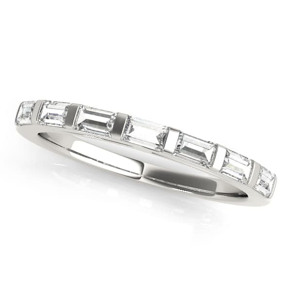 Straight Baguette Wedding Band — View 1