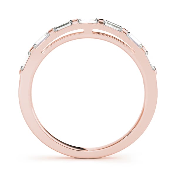 Straight Baguette Wedding Band (5/8 ct. tw.), Side view in rose gold