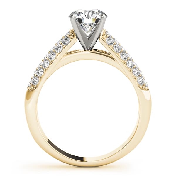 Multi-Row Pavé Engagement Ring, style 50420, Side view in yellow gold