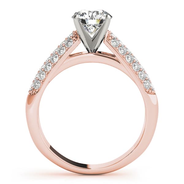 Multi-Row Pavé Engagement Ring, style 50420, Side view in rose gold