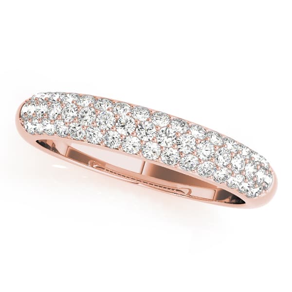 Pavé Set Wedding Band (1.29 ct. tw.), Front view in rose gold
