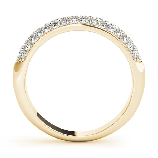 Pavé Set Wedding Band (0.46 ct. tw.), Side view in yellow gold
