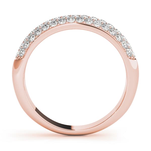 Pavé Set Wedding Band (1.29 ct. tw.), Side view in rose gold