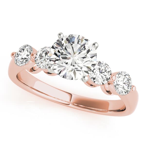 Single Row Prong Set Engagement Ring, style 50421, Front view in rose gold