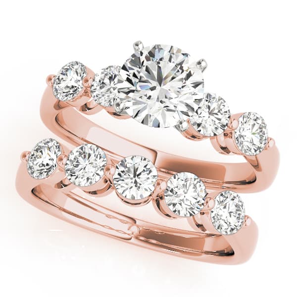 Single Row Prong Set Engagement Ring, style 50421, On hand view in rose gold