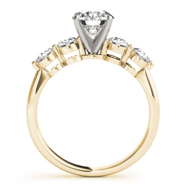 Single Row Prong Set Engagement Ring, style 50421, Side view in yellow gold