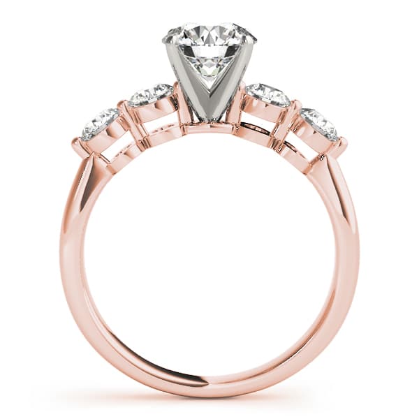 Single Row Prong Set Engagement Ring, style 50421, Side view in rose gold