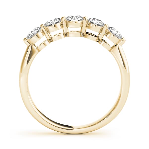 Prong Set Wedding Band (1 ct. tw.), Side view in yellow gold