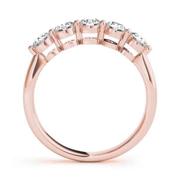Prong Set Wedding Band (1 ct. tw.), Side view in rose gold