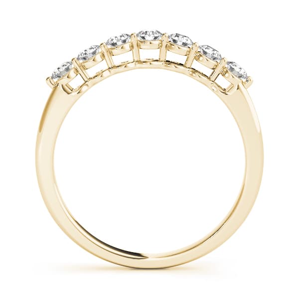 Prong Set Wedding Band (1/3 ct. tw.), Side view in yellow gold