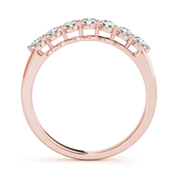 Prong Set Wedding Band (1/3 ct. tw.), Side view in rose gold