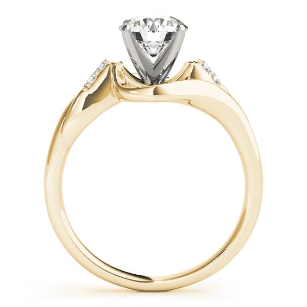 Bypass Swirl Engagement Ring, style 50423, Side view in yellow gold