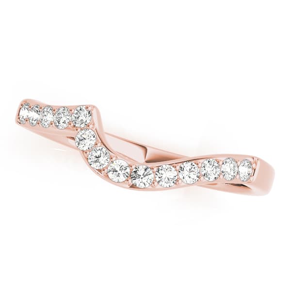 Curved Wedding Band (0.21 ct. tw.), Front view in rose gold