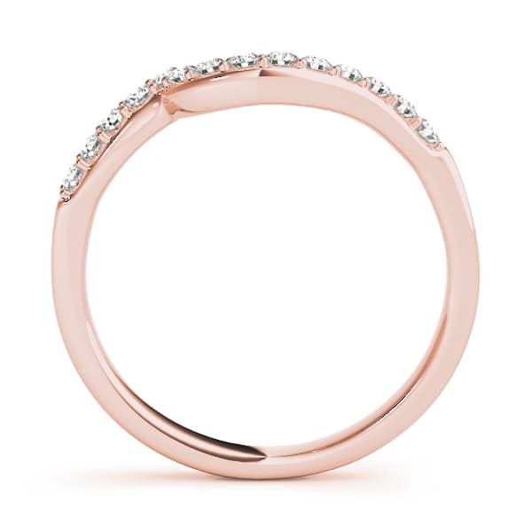 Curved Wedding Band (0.21 ct. tw.), Side view in rose gold