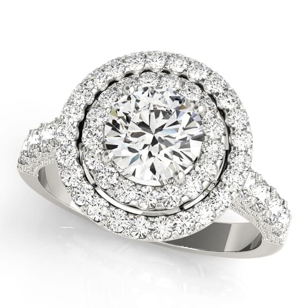 ENGAGEMENT RINGS HALO ROUND — style 50424 in 10k White Gold
