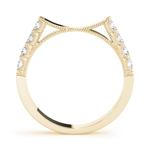 Prong Set Wedding Band (1/3 ct. tw.), Side view in yellow gold