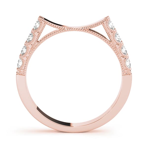 Prong Set Wedding Band (1/3 ct. tw.), Side view in rose gold