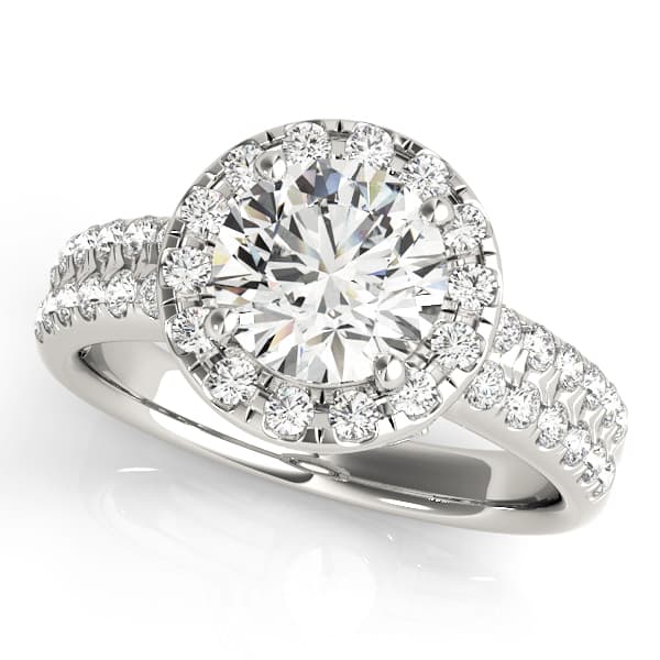 ENGAGEMENT RINGS HALO ROUND — style 50425 in 10k White Gold