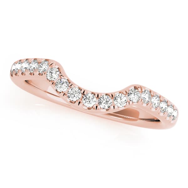 Curved Wedding Band (0.2 ct. tw.), Front view in rose gold