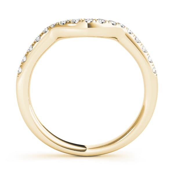 Curved Wedding Band (0.18 ct. tw.), Side view in yellow gold