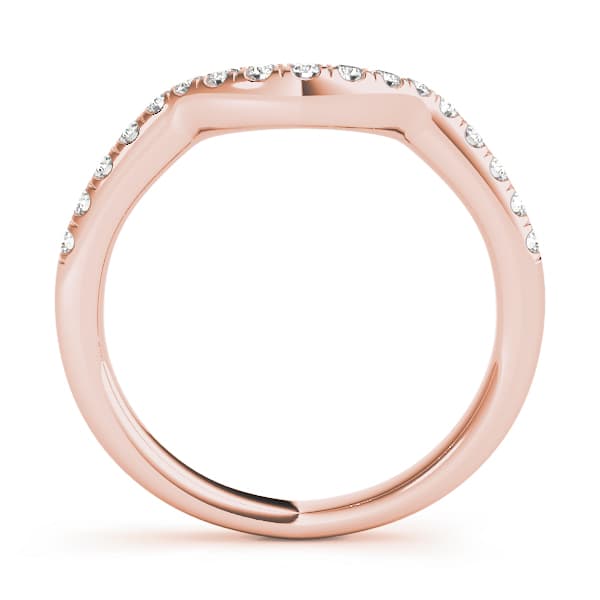 Curved Wedding Band (0.2 ct. tw.), Side view in rose gold