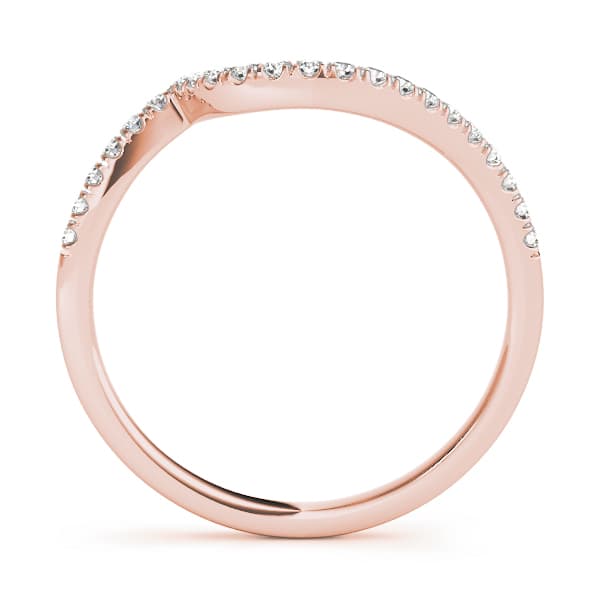 Split Prong Curved Wedding Bands (0.18 ct. tw.), Side view in rose gold