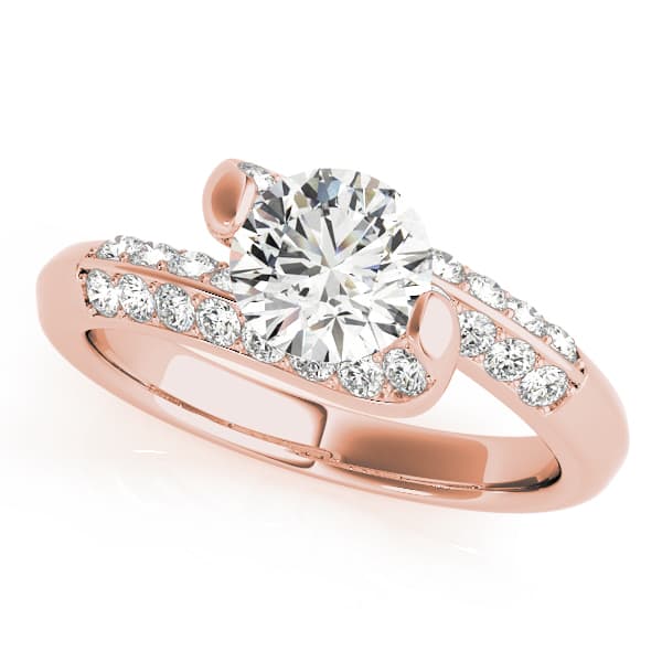 Multi-Row Engagement Ring, style 50427, Front view in rose gold