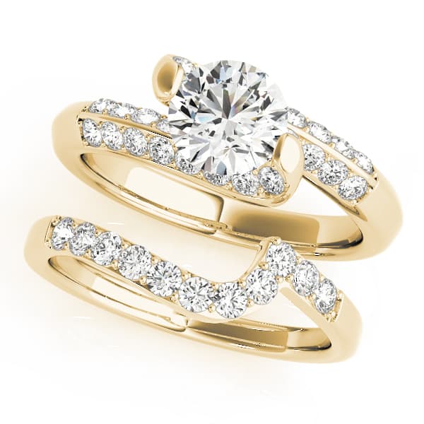 Multi-Row Engagement Ring, style 50427, On hand view in yellow gold