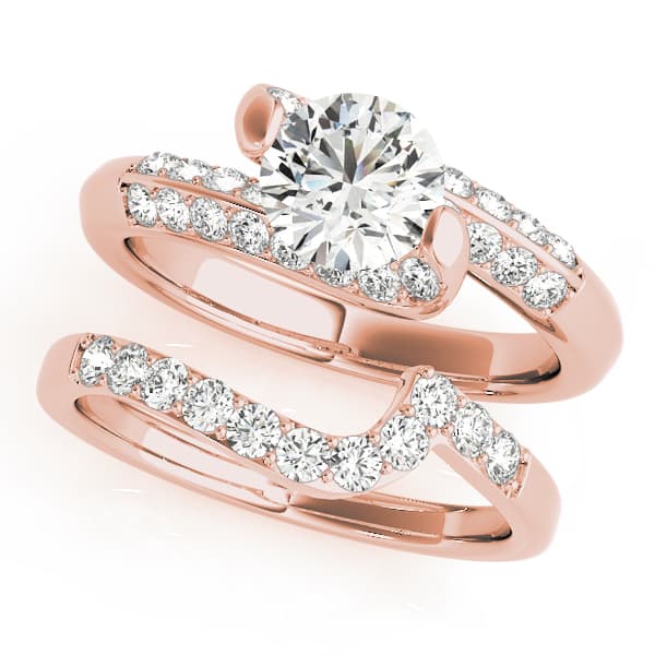 Multi-Row Engagement Ring, style 50427, On hand view in rose gold